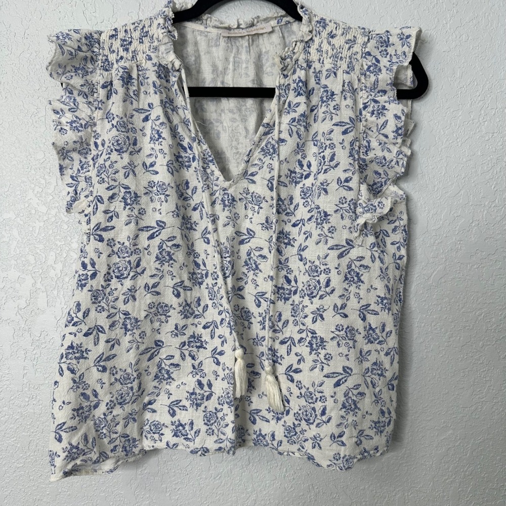 Pookie &‎ Sebastian Floral Ruffle Sleeve Top Blouse Cottagecore Boho Womens